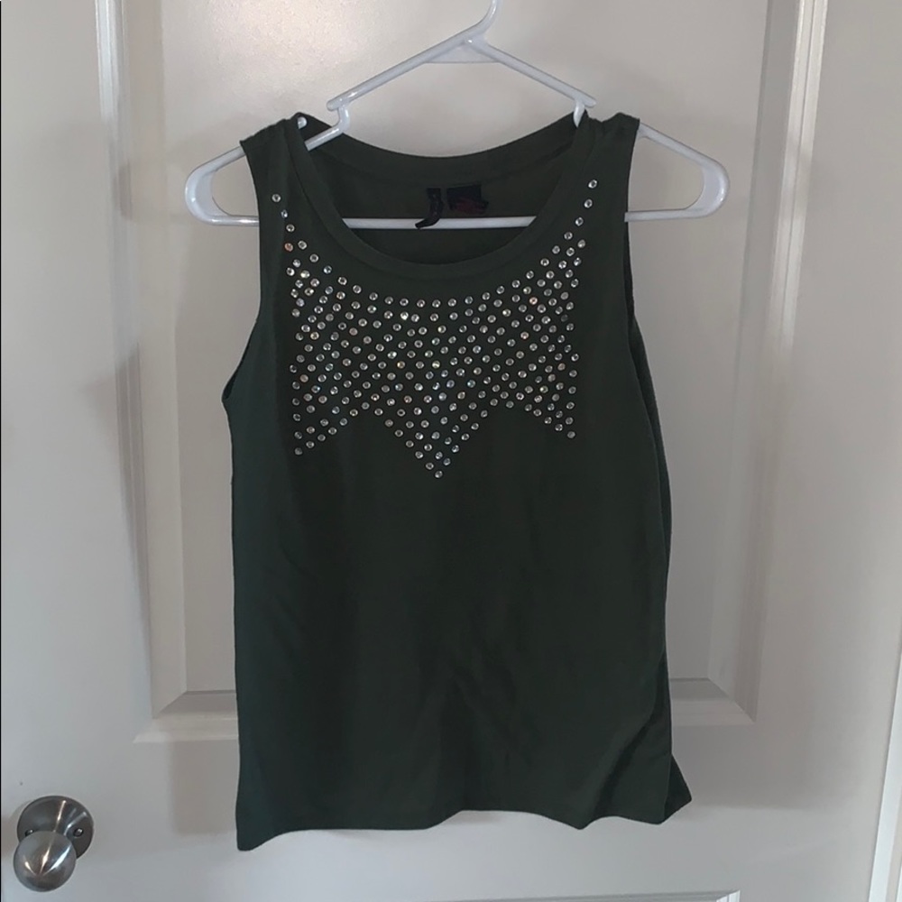 Army green tank with jewels